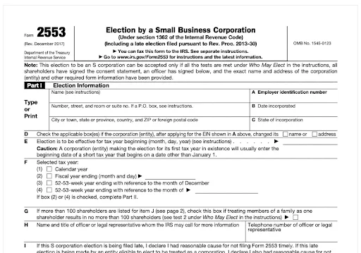 IRS Form 2553