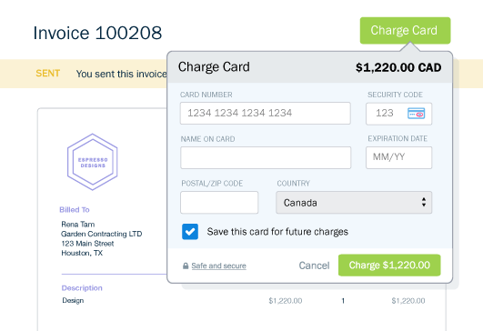  Invoice card payment
