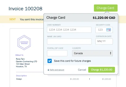 Clients Can Store Credit Card Info  modal