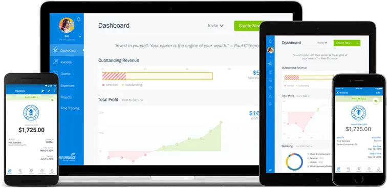 freshbooks accounting software dashboard