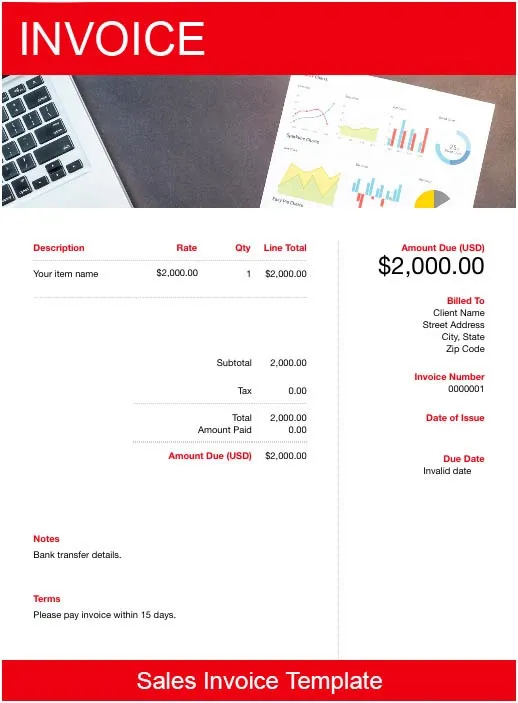 sales invoice template 2