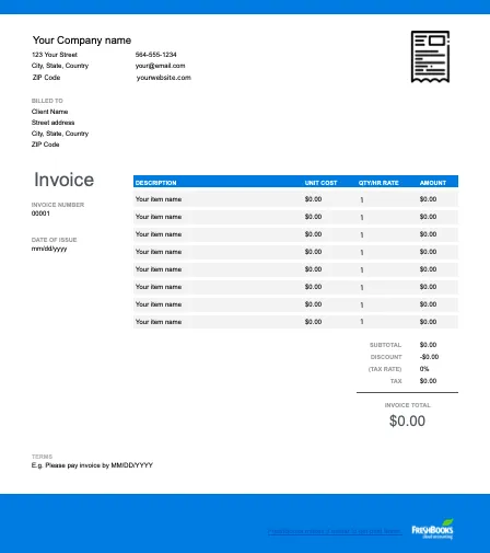 Pro forma Invoice Template Excel