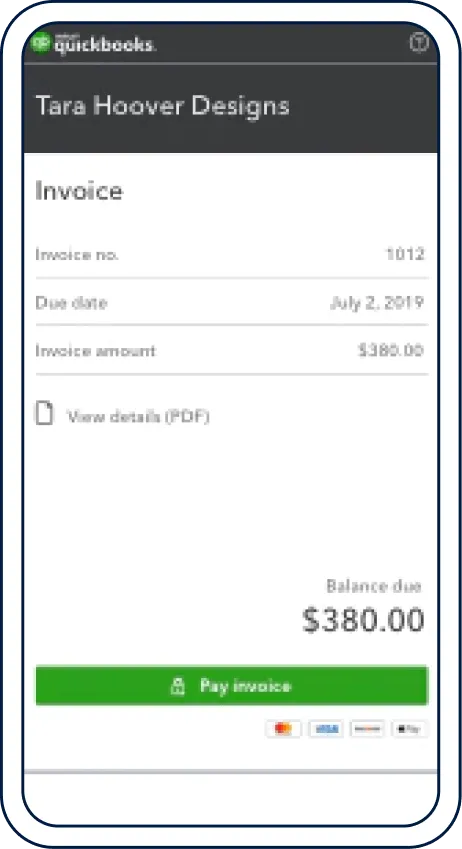 QuickBooks Mobile Dashboard