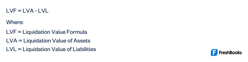 Liquidation Value Formula