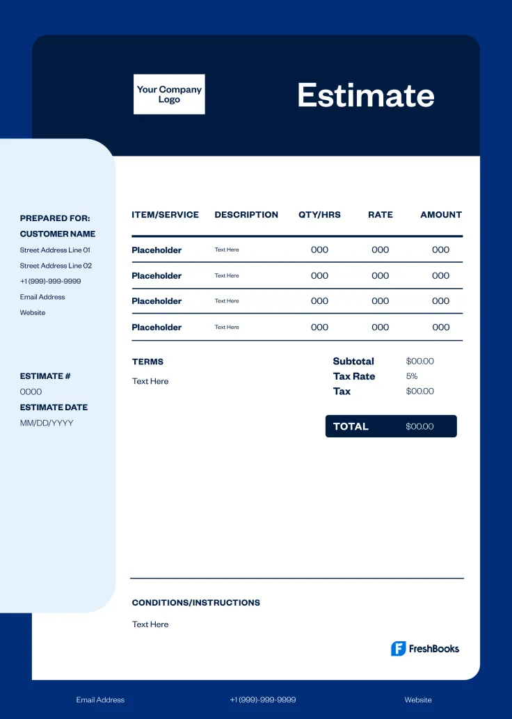 Appliance Repair Estimate Template - Style 6