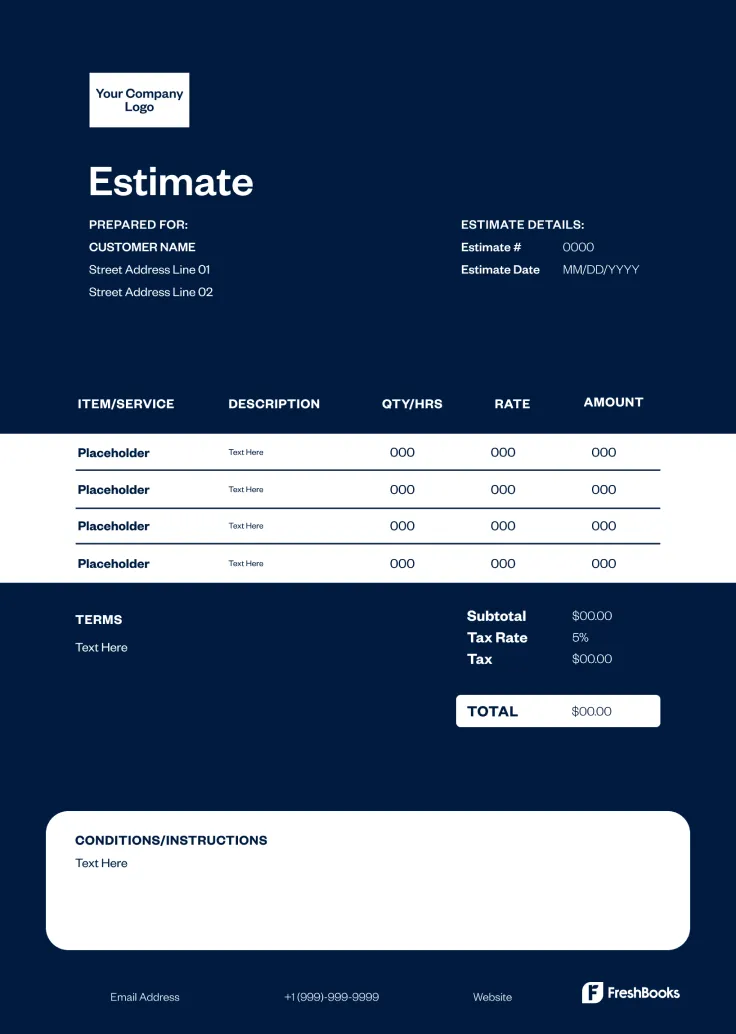 Appliance Repair Estimate Template - Style 9