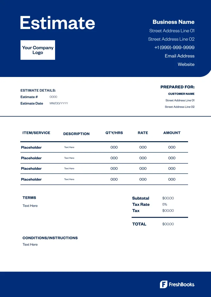 Commerical Cleaning Estimate Template - Style 1