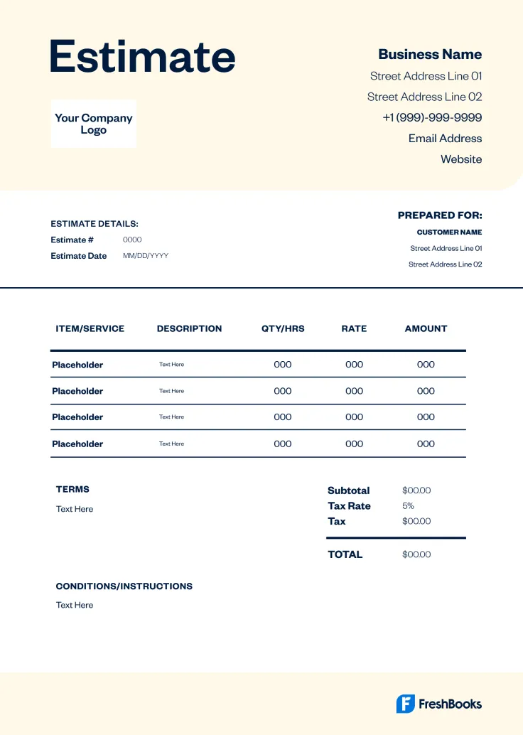 Commerical Cleaning Estimate Template - Style 2