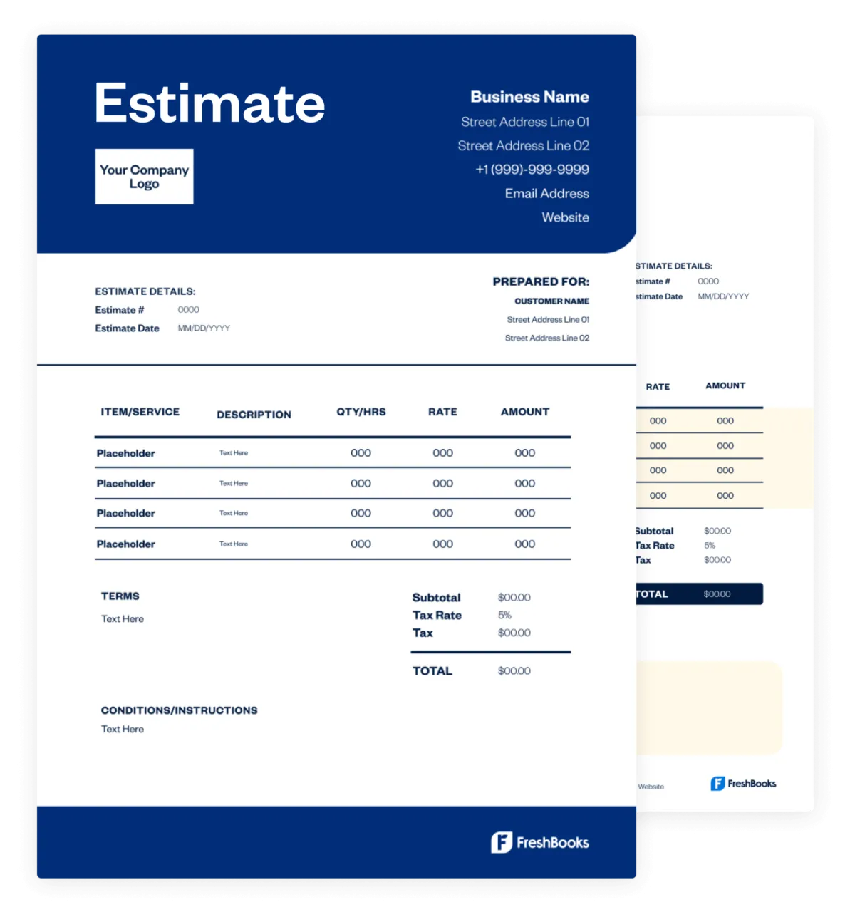 Comparison Chart - Free Estimate Template