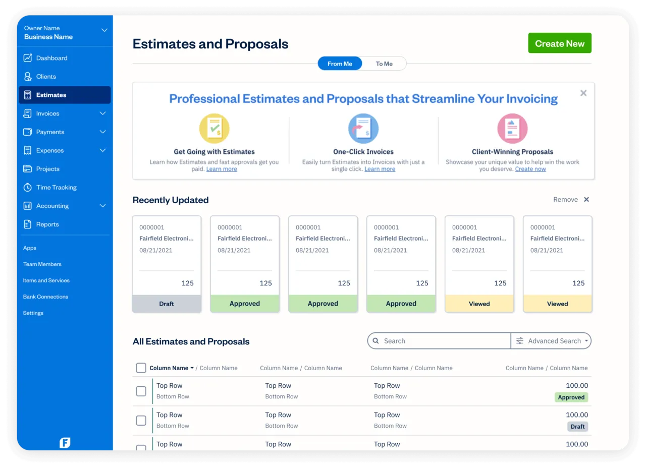 Comparison Chart FreshBooks