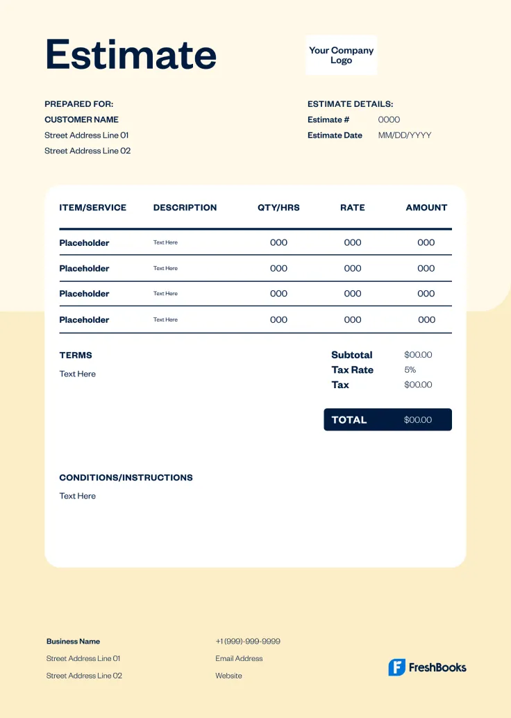 Contractor Estimate Template - Style 10