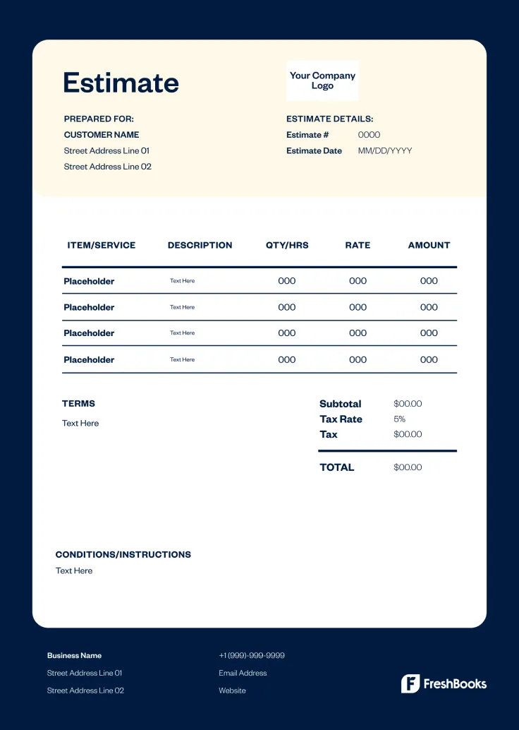 Estimate Template - Style 4