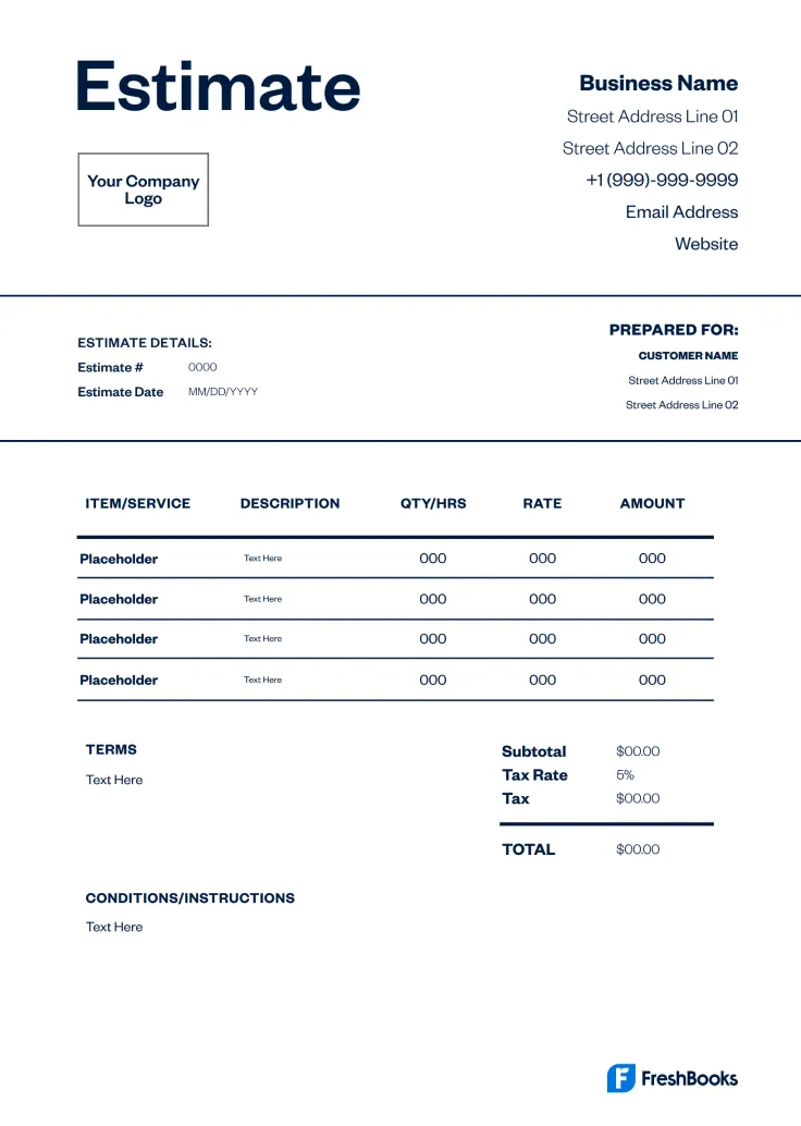 Lawn Care Estimate Template - Style 3