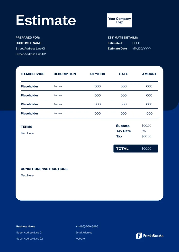 PDF Estimate Template Style 11