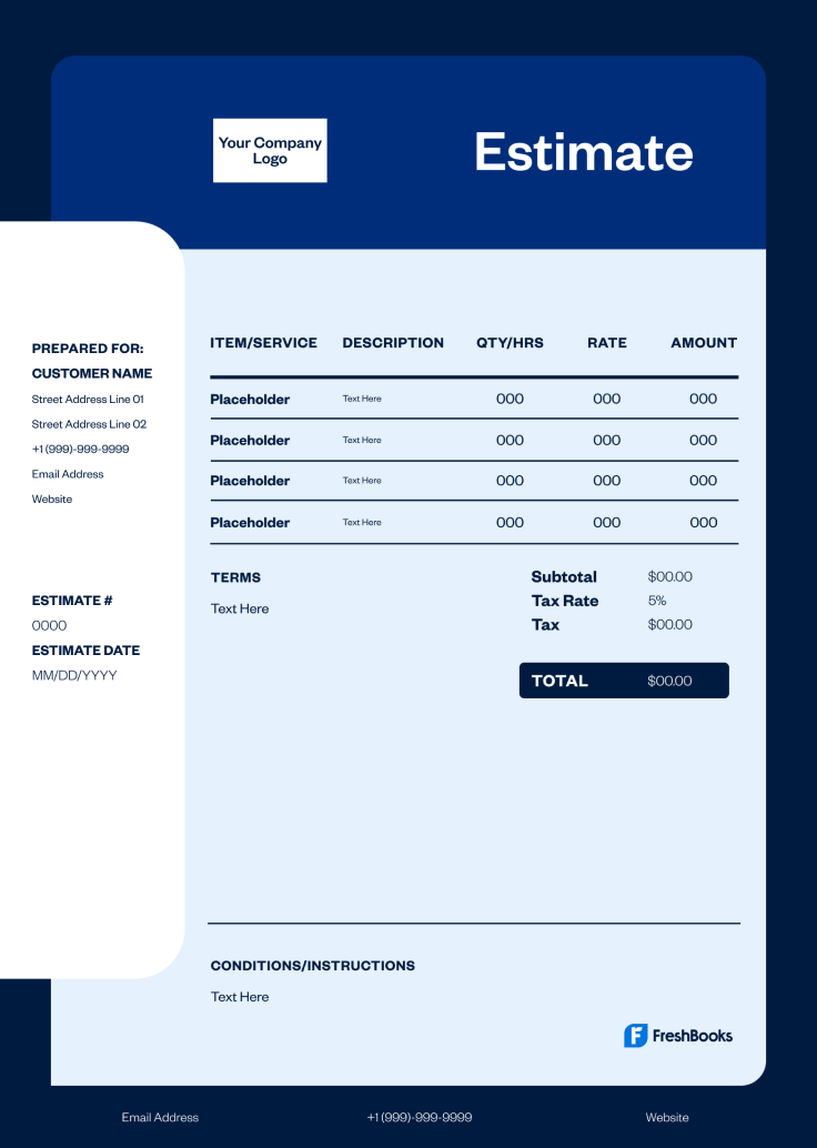 Snow Removal Estimate Template - Style 7